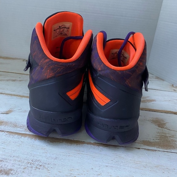 NIKE LeBron Zoom Soldier VIII PRM black orange sneakers hi-top 2014 sz 12 EUC main image 9
